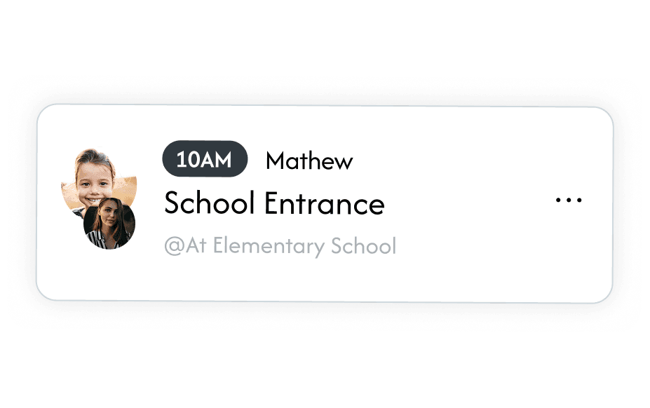 Hubbie app card interface showing task management and family coordination features